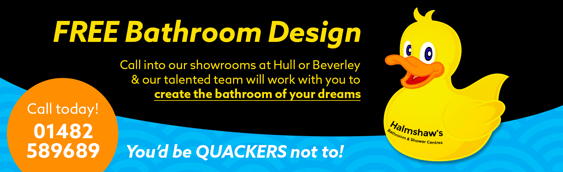 Halmshaws bathroom design banner